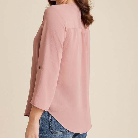 Maurices 3/4 Sleeve Lightweight Blouse Mauve Pink Size Medium - Picture 1 of 8